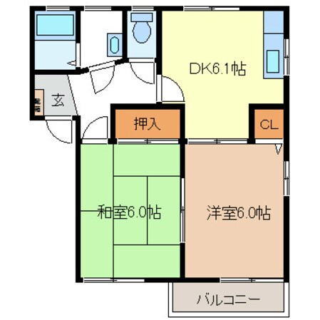 フロリヤードひらばやしBの物件間取画像